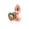 NS Novelties Rear Assets Rose Gold Heart Small Rainbow Butt Plug at $9.99