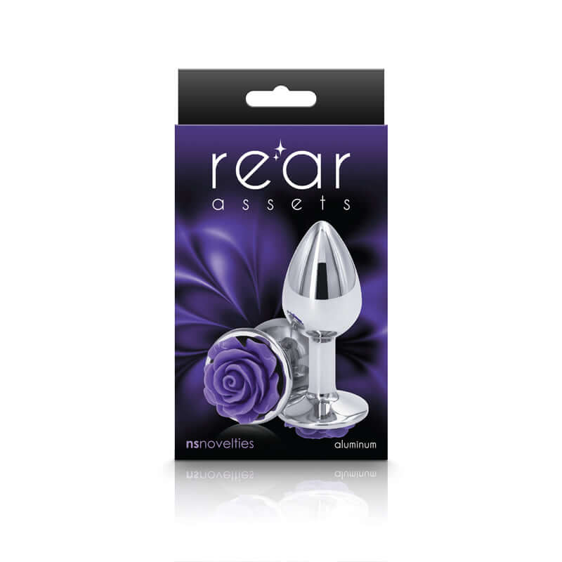 NS Novelties Rear Assets Rose Small Butt Plug Purple at $9.99