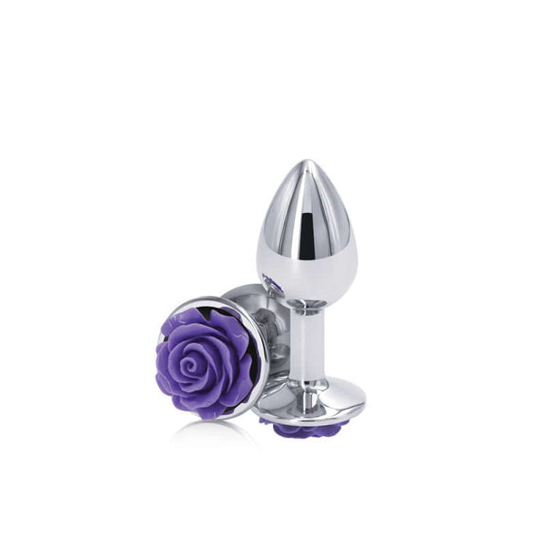 NS Novelties Rear Assets Rose Small Butt Plug Purple at $9.99