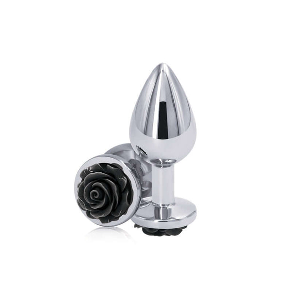 NS Novelties Rear Assets Rose Medium Butt Plug Black at $11.99