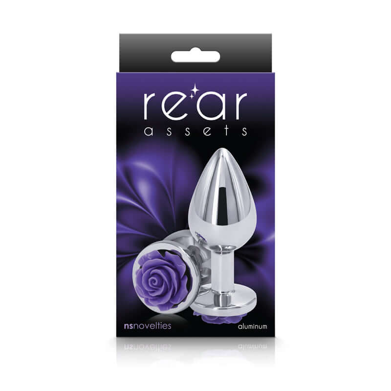 NS Novelties Rear Assets Rose Medium Butt Plug Purple at $11.99