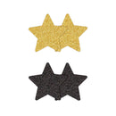 PRETTY PASTIES GLITTER STARS BLACK/GOLD 2 PAIR-0