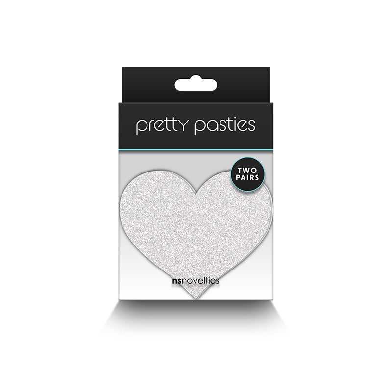 PRETTY PASTIES GLITTER HEARTS RED/SILVER 2 PAIR-1