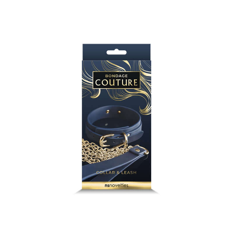 NS Novelties Bondage Couture Collar and Leash Blue at $23.99