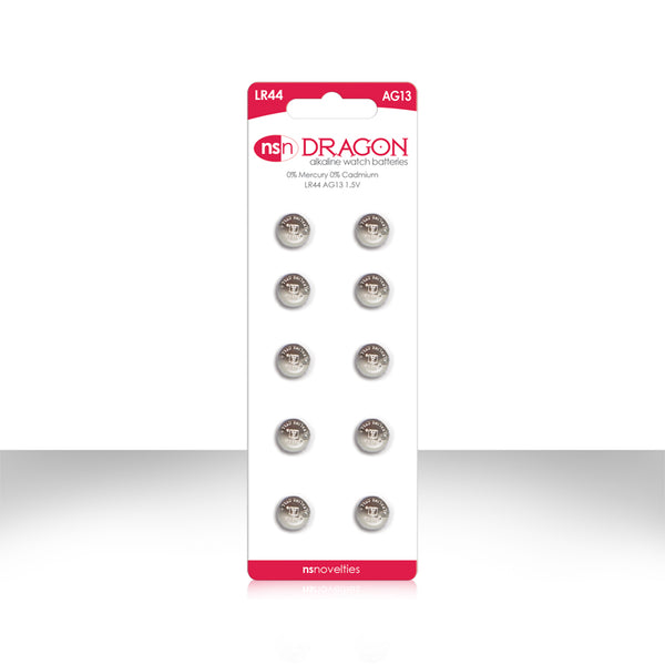 NS Novelties Dragon watch size batteries 10 pack AG13/LR44 at $1.99