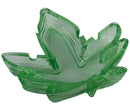 Grass-green plastic ashtray shaped like a cannabis leaf, perfect for adding a fun and novelty touch to adult gatherings and parties.