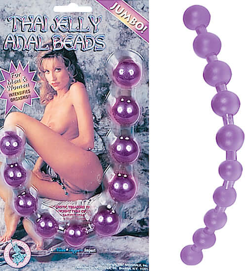 Thai Anal Beads Jumbo Purple for men and women, graduated size, flexible, easy to insert and clean, intensifies orgasms, unisex.