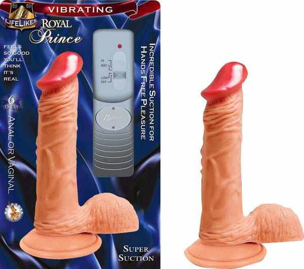 Nasstoys Lifelikes Royals Flesh Vibrating Dong Prince 6 inches