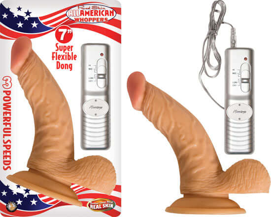 Nasstoys The All American Whopper 7 inches with Balls Beige Vibrating at $34.99