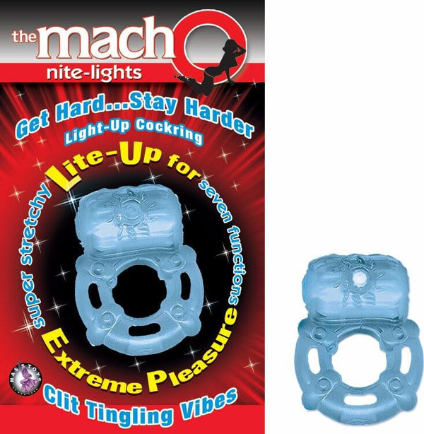 The Macho Nite Lights - Vibrating Blue Cock Ring by Nasstoys of New York