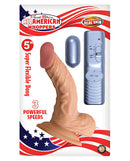 All American Whopper 5 Inches Vibrating Realistic Dong with Remote Control and 3 Powerful Speeds Packaging