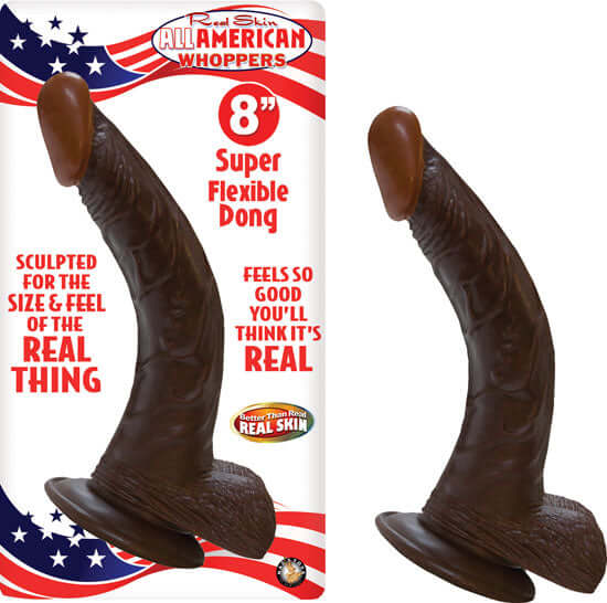 Nasstoys All American Whopper 8 inches Dildo with Balls Brown at $24.99