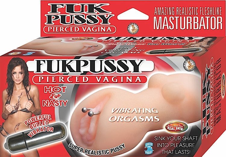 Fukpussy Pierced Vagina Flesh Masturbator with Vibrating Orgasms, Powerful Bullet Vibrator, and Real Skin Feel for Male Pleasure