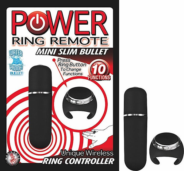 Nasstoys POWER RING REMOTE MINI SLIM BULLET BLACK at $31.99