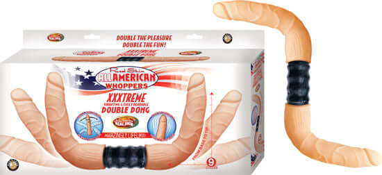 Nasstoys All American XXXtreme Vibrating and Fully Bendable Double Dong Flesh Beige at $54.99