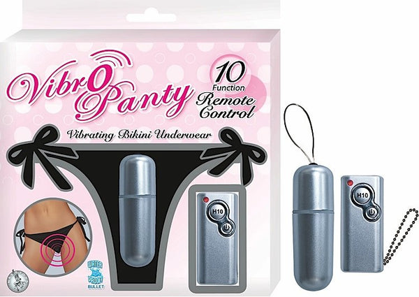 Nasstoys Vibro Panty Black 10 Function Remote Control Vibrating Bikini Underwear at $44.99