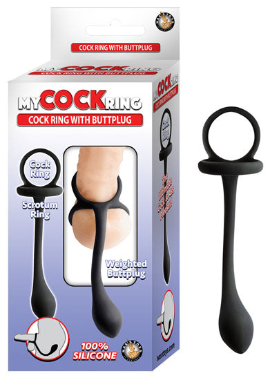Nasstoys My Cockring Cock Ring with Butt Plug Black at $14.99