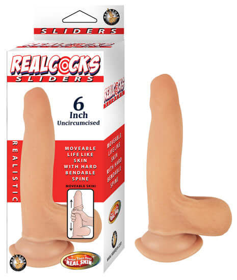 Nasstoys Realcocks Sliders 6 inches Flesh Beige Uncircumcised Dildo Beige at $29.99