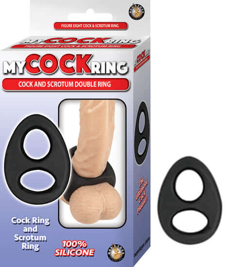 My Cockring Cock and Scrotum Ring, latex-free silicone double ring for enhanced pleasure and satisfaction, Nasstoys of New York