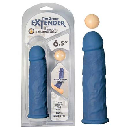 Nasstoys The Great Extender 1st Silicone Vibrating Sleeve 6.5 inches Blue at $24.99