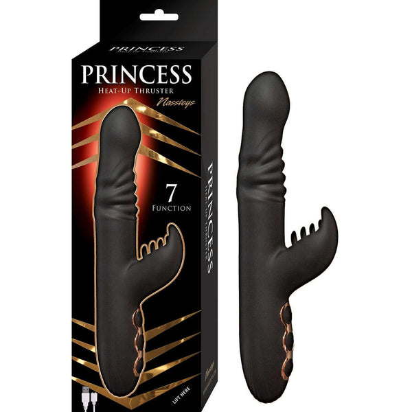 Nasstoys Princess Heat Up Thruster Black Rabbit Style Vibrator at $59.99