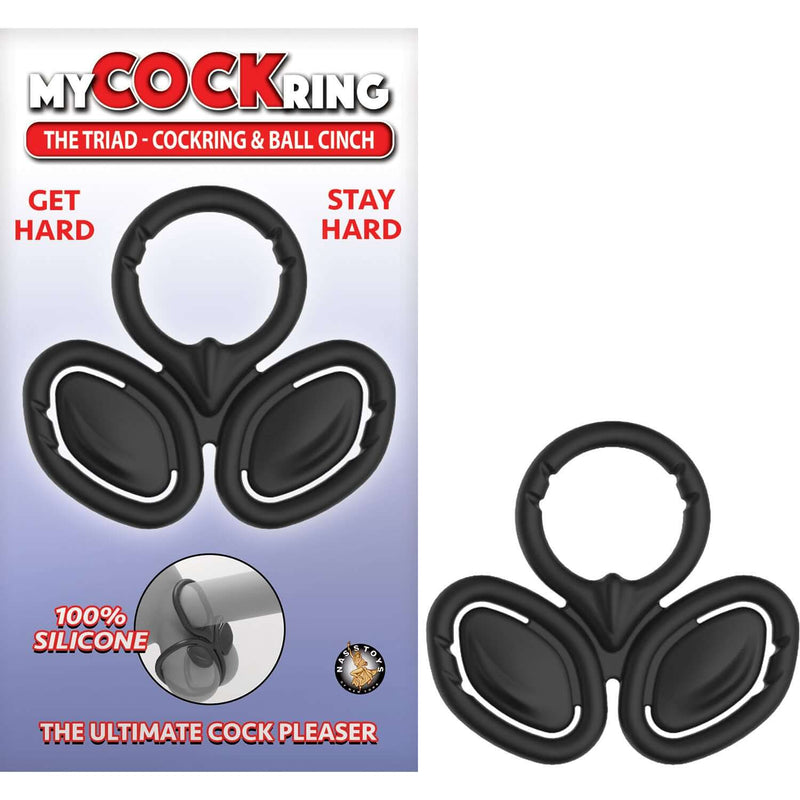 Nasstoys My Cockring The Triad Cock Ring and Ball Cinch Black at $11.99