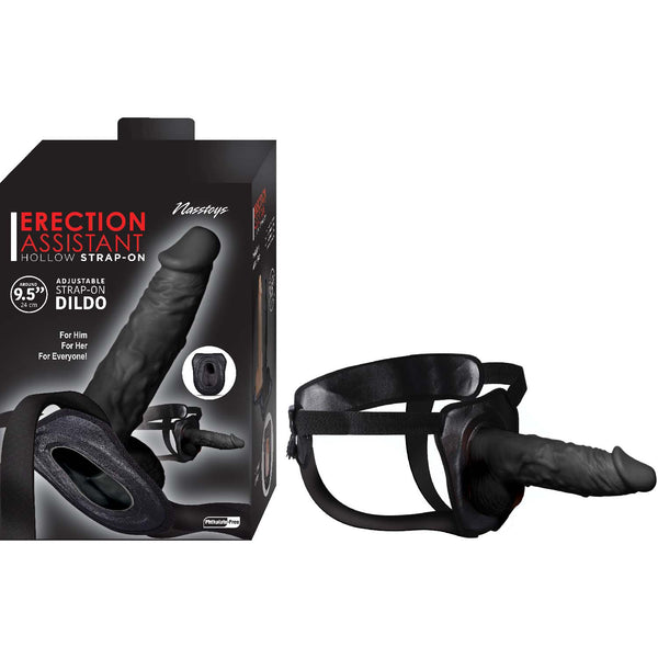 Nasstoys Erection Assistant Hollow Strap On 9.5 inches Black at $54.99