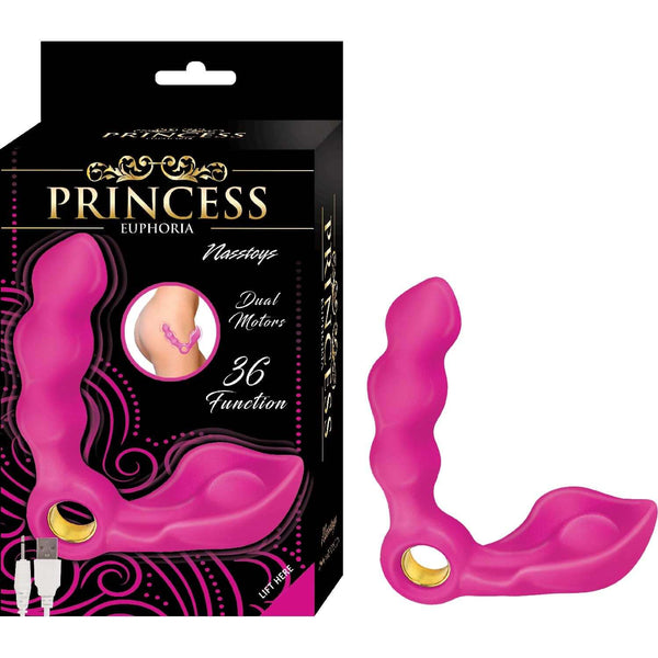 Princess Euphoria Pink Vibrator by Nasstoys with 36 functions and dual motors in packaging