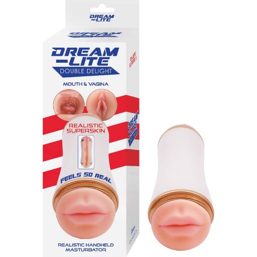 Dream Lite Double Delight Masturbator - Realistic Male Stroker with Dual Pleasure Options