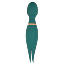 Mystique Vibrating Magic Wand Green by Nasstoys of New York, featuring dual motors and flexible wand head with twin silicone ticklers.