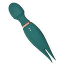 Mystique Vibrating Magic Wand Green with dual motors and silicone ticklers for powerful vibrations and massage.