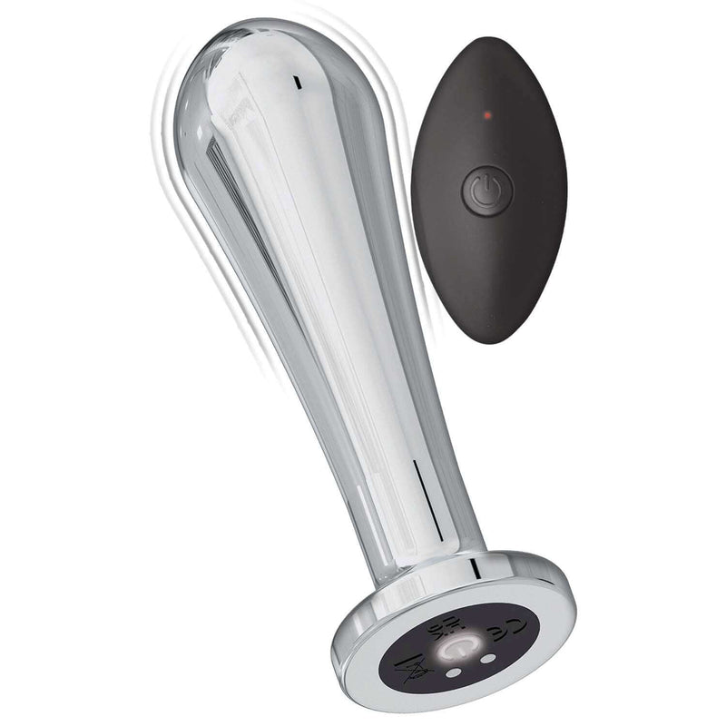 Ass-Sation Remote Control Vibrating Metal Anal Bulb Silver