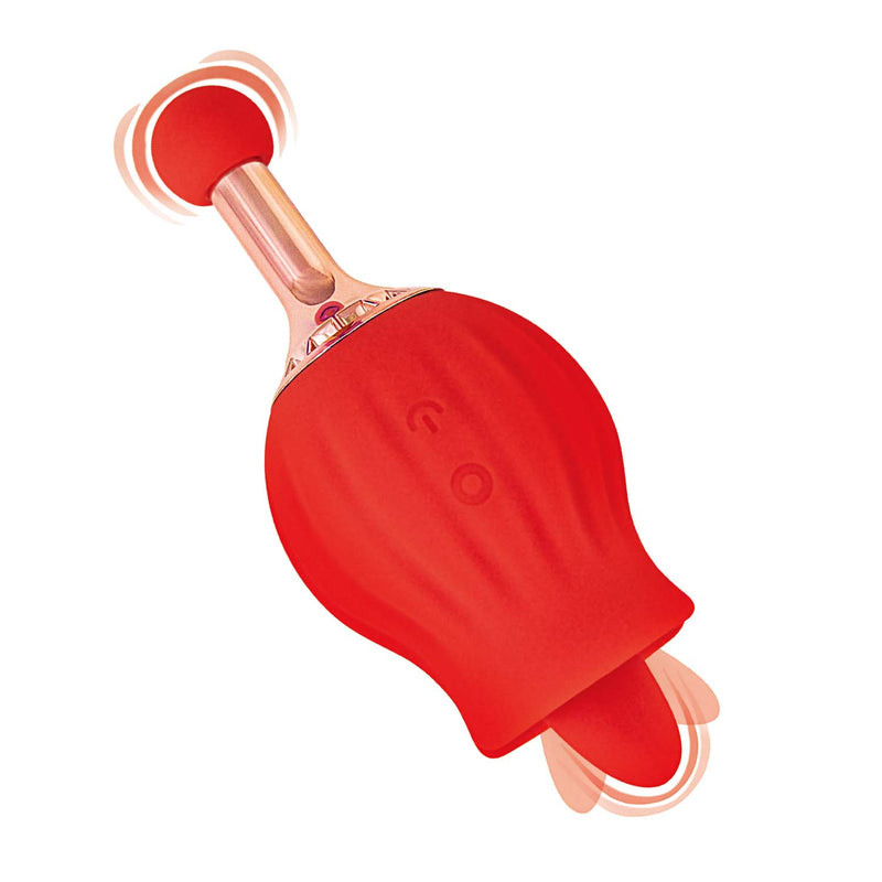 CLIT-TASTIC ROSE BUD DUAL MASSAGER RED-3