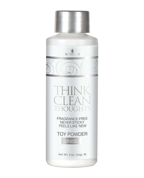 Sensuva Think Clean Thoughts Toy Powder 2 Oz - Fragrance-Free, Non-Sticky Toy Care Solution