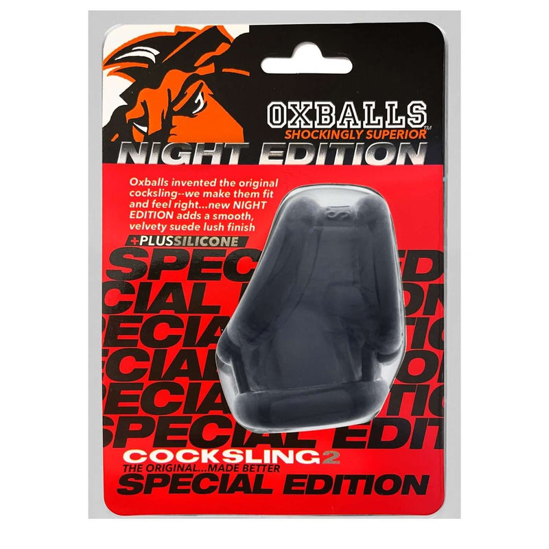 Oxballs Cocksling 2 Cock and Ball Sling Night Black packaging in Special Edition box.