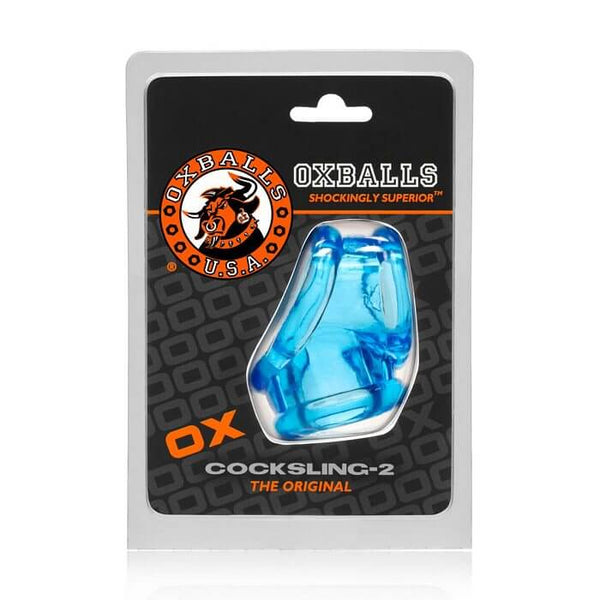Cocksling 2 by Oxballs - Ultimate Blue Cock Ring in Packaging