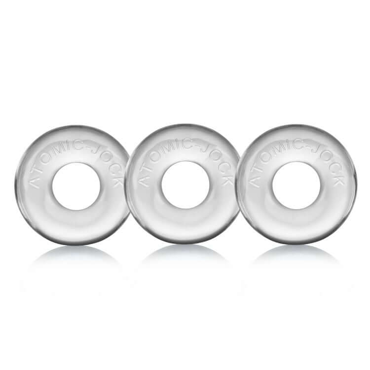 Clear Ringer Cockring 3 Pack from OxBalls, thick jelly rings for added enhancement and comfort during intimate sessions
