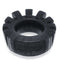Black Cock Lugged Ring by Oxballs made from pure silicone with rubbery nubs, enhancing bulge and airflow for comfortable and stretchy wear