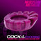 Plum Oxballs Cock Lug ring with metallic finish and rubbery ball-lugging silicone nubs for enhanced bulge and comfort