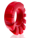 Red Oxballs Cock Lug silicone cockring with lugs for comfort, stretch, and enhanced bulge.
