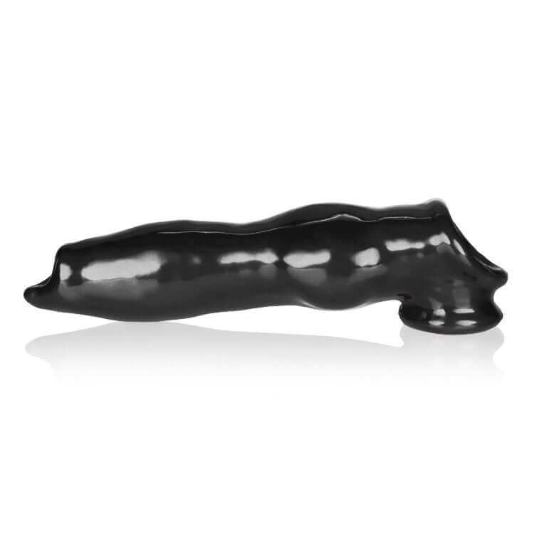 Fido Animal Knot Style Cock Sheath TPR Black from Oxballs in glossy design featuring thick knot in the middle.