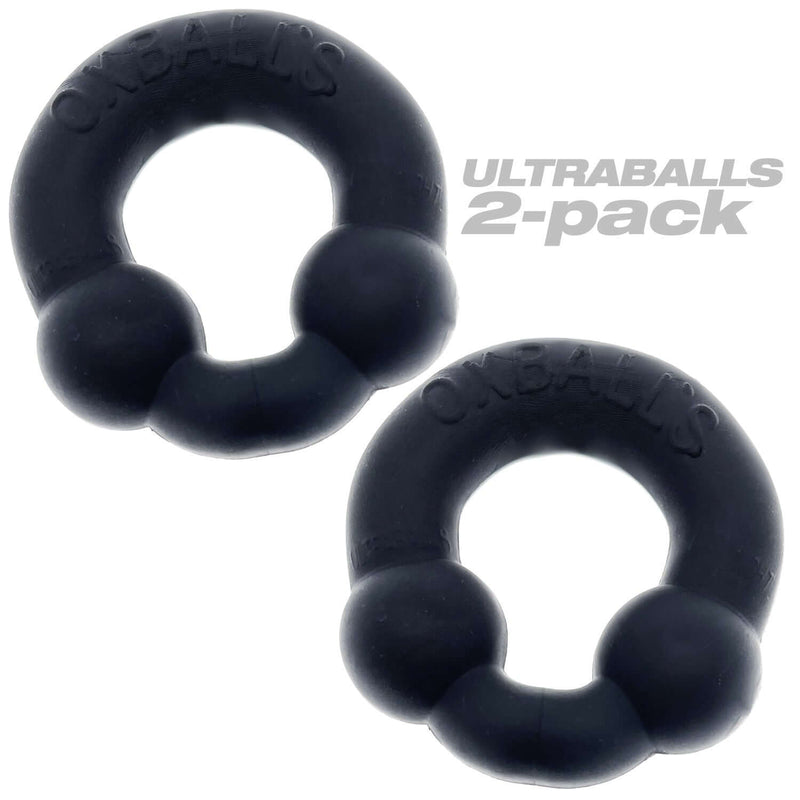 Oxballs Ultra Balls 2 Pack Cock Ring Night Edition in velvety silicone finish for amazing stretch and comfort.