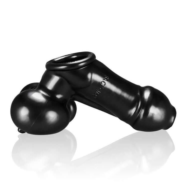 Sleek black Sackjack Wearable Jackoff Sheath by Oxballs, made from Flex-TPR material, designed for ultimate pleasure and comfort.
