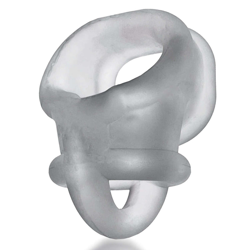 Limited edition Oxballs Ballsling Ball Split Sling in Clear Ice color made from Flex TPR, offering pleasure and unique stretching sensation