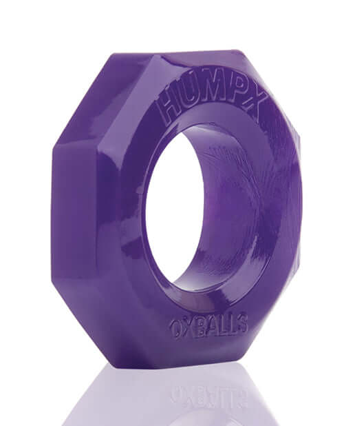 Purple Humpx Cock Ring from Oxballs made with super soft, stretchy Flextpr material for comfort and a beefier bulge.