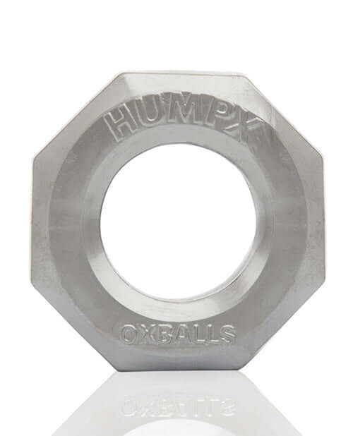 Humpx Cock Ring Steel by Oxballs, designed for comfort with soft, stretchy Flextpr for a fuller bulge.