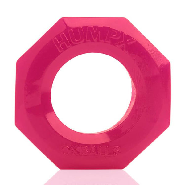 Humpx Cock Ring Hot Pink from Oxballs - super soft Flex/TPR ring for a bigger bulge, comfortable grip, flat inside for secure fit