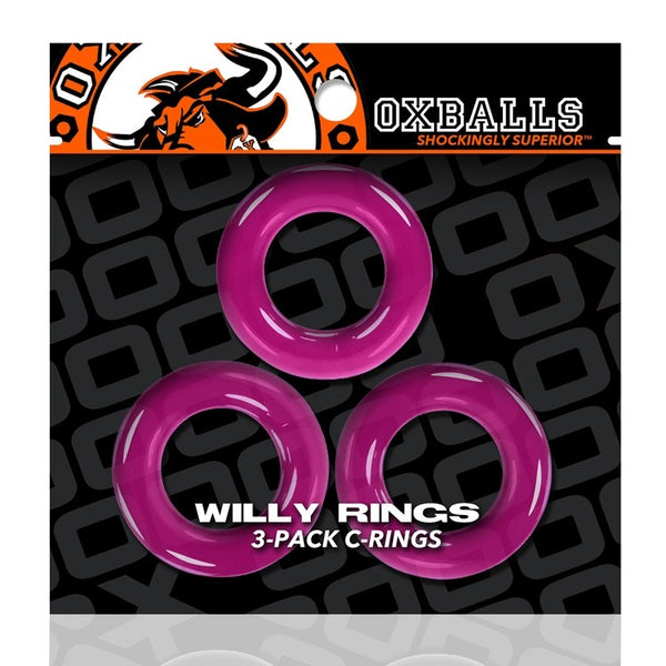 OXBALLS Willy Rings 3 Pack Cock Rings Hot Pink from Oxballs at $6.99