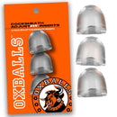 Oxballs Adjust Fit Inserts 3-Pack, clear Flex TPR for custom comfort, display packaging and individual inserts.