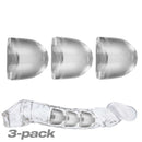Oxballs Adjust Fit Inserts 3-Pack shown in clear Flex TPR for customized comfort and perfect fit enhancement.